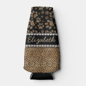 Rafraîchisseur Pour Bouteille Empreintes de pattes Leopard Spot Rhinestone IMPRI (Devant)