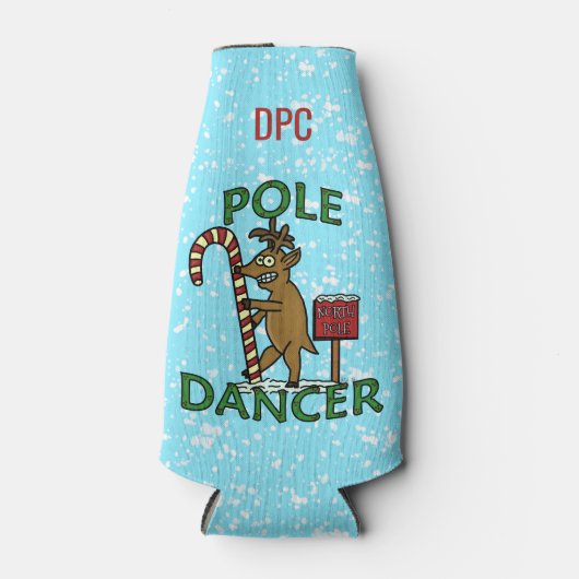 Rafraîchisseur Pour Bouteille Funny Christmas Dancer Reindeer Pun Monogramme (Devant)