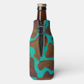 Rafraîchisseur Pour Bouteille Impression Brown et Turquoise de vache (Bouteille Dos)