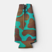 Rafraîchisseur Pour Bouteille Impression Brown et Turquoise de vache (Dos)