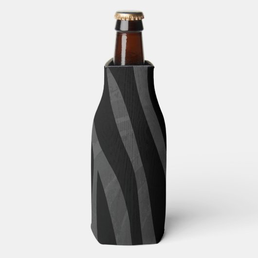 Rafraîchisseur Pour Bouteille Impression noire et grise Zebra (Bottle Devant)