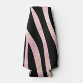 Rafraîchisseur Pour Bouteille Impression noire et rose Zebra (Devant)