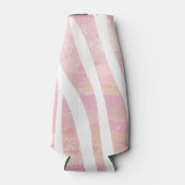 Rafraîchisseur Pour Bouteille Impression rose et blanc Zebra (Devant)