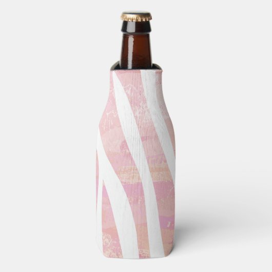 Rafraîchisseur Pour Bouteille Impression rose et blanc Zebra (Bottle Devant)