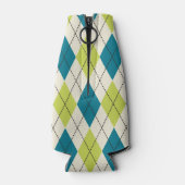 Rafraîchisseur Pour Bouteille Jacquard Bleu Et Vert (Dos)