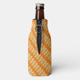 Rafraîchisseur Pour Bouteille Jaune avec Motif à tongs orange