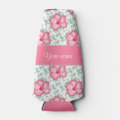 Rafraîchisseur Pour Bouteille Jolies fleurs d'Hibiscus roses (Devant)