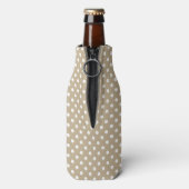 Rafraîchisseur Pour Bouteille Khaki Points Blancs Chaud Rose Nom Initiale (Bouteille Dos)