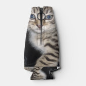 Rafraîchisseur Pour Bouteille Kitten Gris Fluffé Bleu, (Dos)