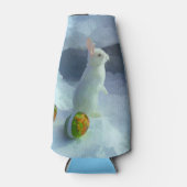 Rafraîchisseur Pour Bouteille Lapin de Pâques dans la neige (Devant)