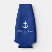 Rafraîchisseur Pour Bouteille Mariage nautique Ancre bleu (Devant)