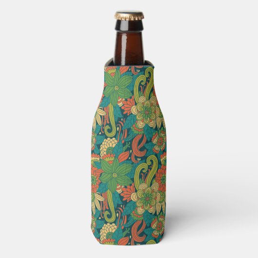 Rafraîchisseur Pour Bouteille Modèle floral d'été (Bottle Devant)