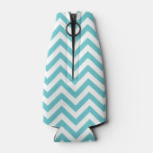 Rafraîchisseur Pour Bouteille Monogramme Aqua Chevron Stripes (Dos)