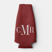 Rafraîchisseur Pour Bouteille Monogramme classique rouge rustique (Devant)