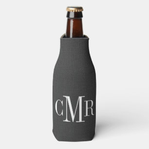 Rafraîchisseur Pour Bouteille Monogramme classique rustique au charbon de bois