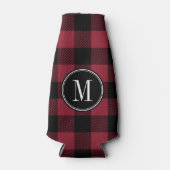 Rafraîchisseur Pour Bouteille Monogramme de vérification du bison noir et rouge (Devant)