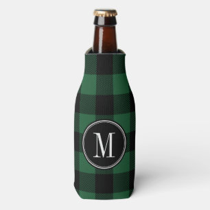 Rafraîchisseur Pour Bouteille Monogramme de vérification du bison noir et vert