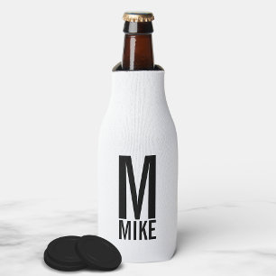 Rafraîchisseur Pour Bouteille Monogramme et nom personnalisés modernes