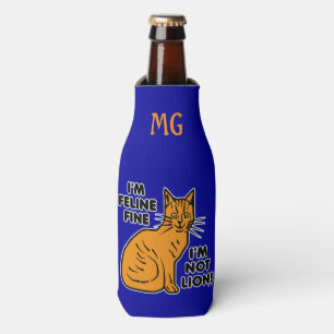 Rafraîchisseur Pour Bouteille Monogramme fin félin orange de Kitty de calembour