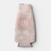 Rafraîchisseur Pour Bouteille Monogramme or Rose Feuille Outline chatoyant ID288 (Devant)