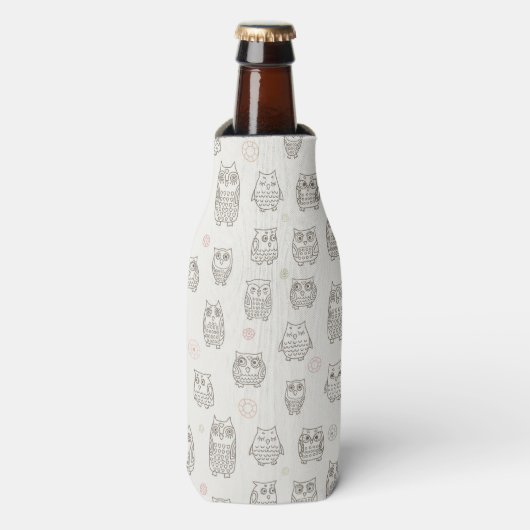 Rafraîchisseur Pour Bouteille Motif avec chouettes (Bottle Devant)