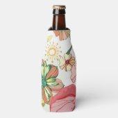 Rafraîchisseur Pour Bouteille Motif avec fleurs rouges (Bottle Devant)