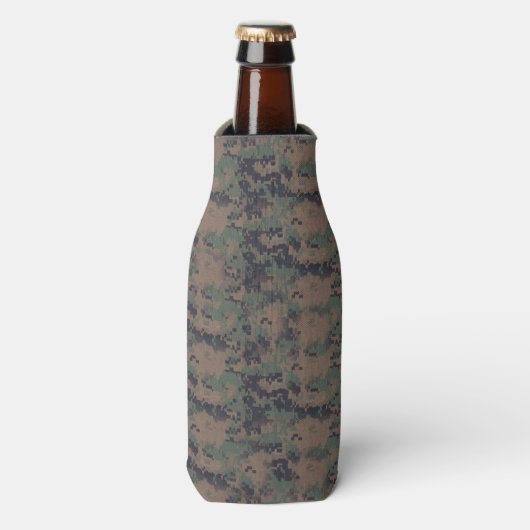 Rafraîchisseur Pour Bouteille Motif de bois numérique militaire (Bottle Devant)