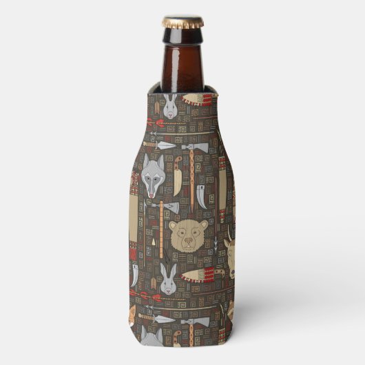 Rafraîchisseur Pour Bouteille Motif de chasse ethnique (Bottle Devant)
