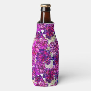 Rafraîchisseur Pour Bouteille Motif de fleurs abstrait de rose et de pourpre