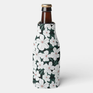 Rafraîchisseur Pour Bouteille Motif de fleurs tropical blanc
