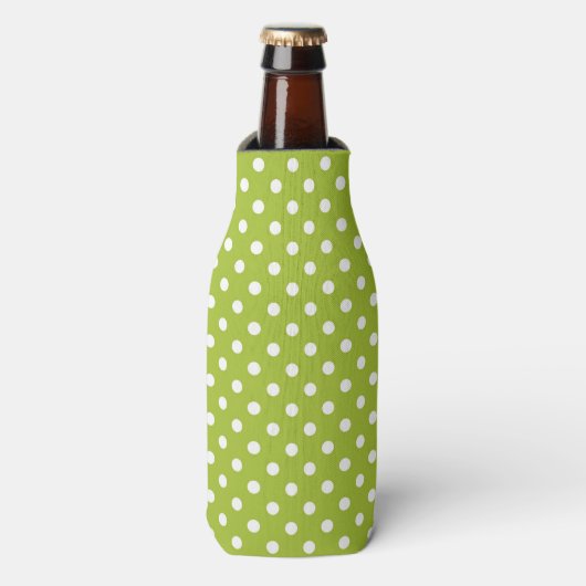 Rafraîchisseur Pour Bouteille Motif de printemps avec pois blancs (Bottle Devant)