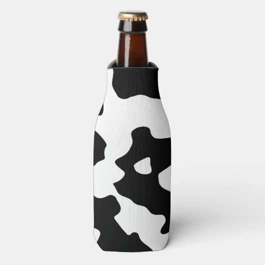 Rafraîchisseur Pour Bouteille Motif de vache noir et blanc (Bottle Devant)
