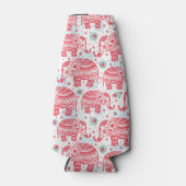 Rafraîchisseur Pour Bouteille Motif d'éléphant ethnique rouge (Devant)