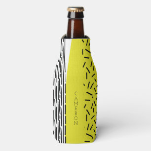 Rafraîchisseur Pour Bouteille Motif géométrique mixte jaune et noir Personnalisé