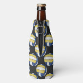 Rafraîchisseur Pour Bouteille Motifs de volley-ball bleu et jaune (Bouteille Dos)