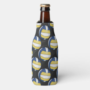 Rafraîchisseur Pour Bouteille Motifs de volley-ball bleu et jaune