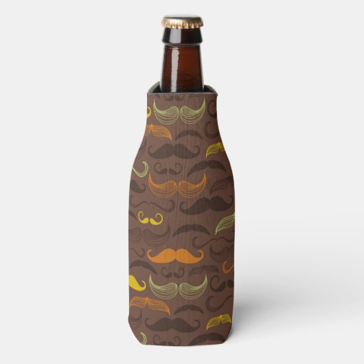 Rafraîchisseur Pour Bouteille Mustache motif, style rétro 5 (Bottle Devant)