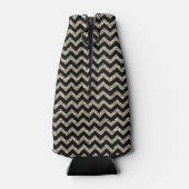 Rafraîchisseur Pour Bouteille Noir Chevron Silver Monogramme or (Dos)