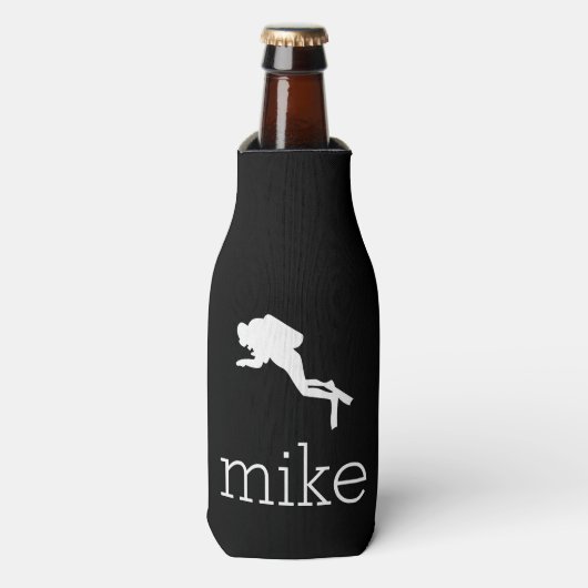 Rafraîchisseur Pour Bouteille Nom Avec Scuba Diver (Bottle Devant)