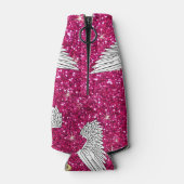 Rafraîchisseur Pour Bouteille Nom personnalisé neon rose chaud parties scintilla (Dos)