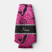 Rafraîchisseur Pour Bouteille Nom personnalisé neon rose parties scintillant sir (Devant)