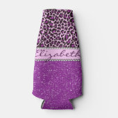Rafraîchisseur Pour Bouteille Parties scintillant d'Empreinte de léopard violet (Devant)
