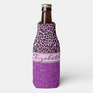 Rafraîchisseur Pour Bouteille Parties scintillant d'Empreinte de léopard violet 