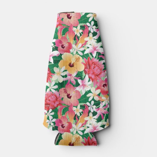 Rafraîchisseur Pour Bouteille Pattern tropical hibiscus (Devant)