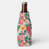 Rafraîchisseur Pour Bouteille Pattern tropical hibiscus (Bottle Devant)