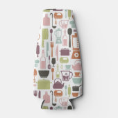 Rafraîchisseur Pour Bouteille Pattern with colorful cooking icons (Devant)