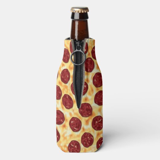 Rafraîchisseur Pour Bouteille Pepperoni Pizza Motif (Bouteille Dos)