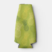 Rafraîchisseur Pour Bouteille Pineapple Outline Pattern on Green (Devant)