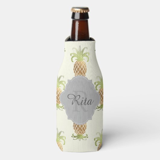 Rafraîchisseur Pour Bouteille PixDezines Faux Gold Foil Motif (Bottle Devant)