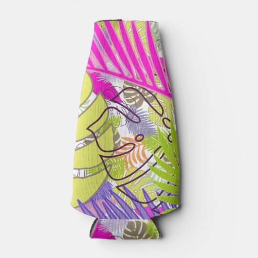 Rafraîchisseur Pour Bouteille PixDezines forêt tropicale/do-it-yourself couleur (Devant)